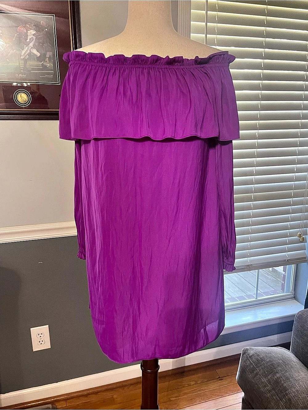 Lilly Pulitzer Purple Off-Shoulder Ruffle Dress